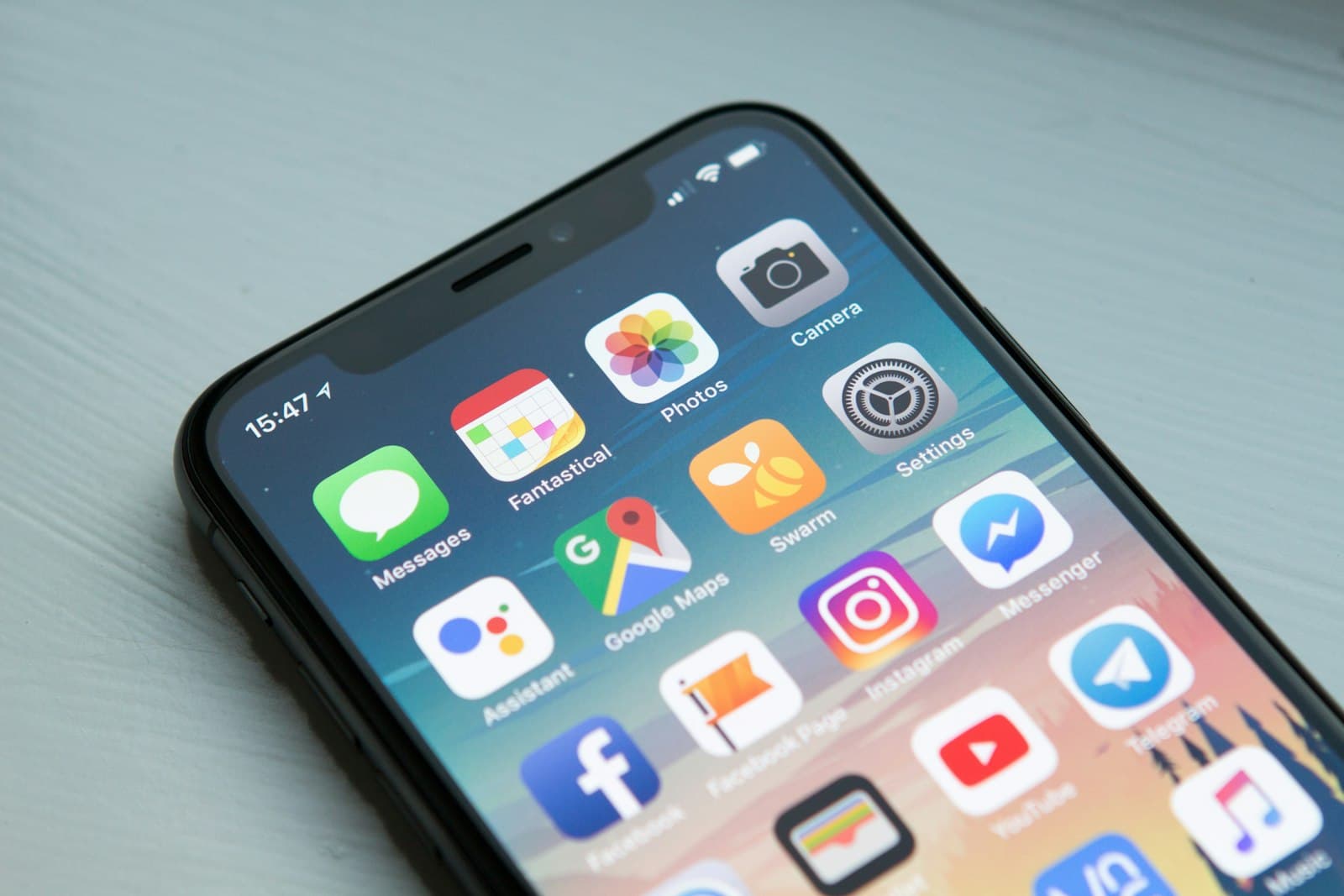 Pantalla de inicio de un smartphone